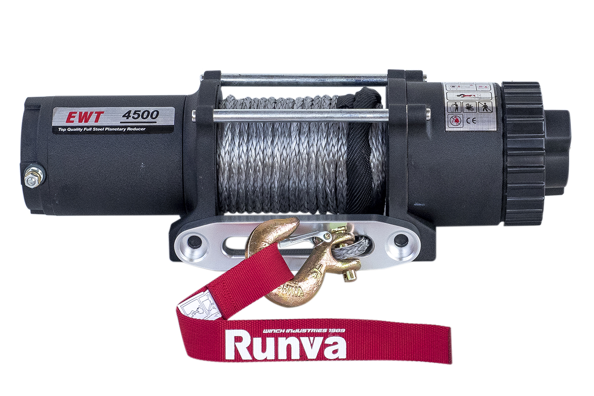 Лебедка 12V Runva 4500A синтетический трос